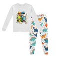 thumbnail image 1 of Pyjamas pour Enfants Garçons Ensemble de Pyjama Imprimé Dinosaure Col Rond Manches Longues Pantalon 2 Pcs Printemps Automne Pyjamas pour Enfants Gris Clair 8 Ans-9 Ans, 1 of 5