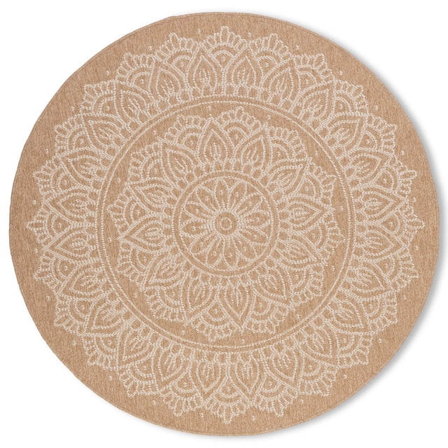 Erbanica Round Quick Dry Jute Look Indoor Outdoor Rug