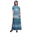 thumbnail image 1 of Bimba Robe Longue pour Femmes en Rayonne Tribale Teinture sur Nœuds Boho Plage Cocktail Fête Maxi Fendue - Très Petit, 1 of 6