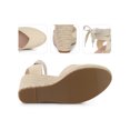 thumbnail image 2 of BLISSFUL STEP Sandales Compensées à Plateforme à Lacets Style Espadrille pour Femmes Beige 7, 2 of 5