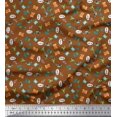 thumbnail image 1 of Soimoi Japan Crepe Satin Fabric Tree,Crab & Fish Ocean Decor Fabric Printed Yard 42 Inch Wide, 1 of 3