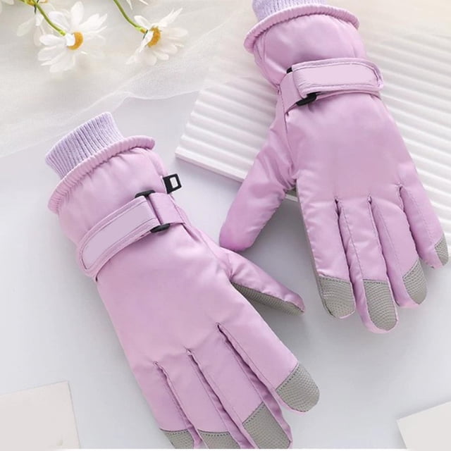 PRETXORVE Touchscreen Cycling Five-Finger Winter Waterproof Cold-Resistance Windproof Warm Cycling Fleece-Lined Cold-Weather Necessities