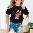 thumbnail image 2 of PMVFHDE Hauts d'Été pour Filles Hauts pour Fille Hauts d'Été pour Fille T-Shirts d'Été Tendance pour Fille T-Shirts Graphiques pour Filles T-Shirts Graphiques pour Enfant T-Shirt Graphique à Col Rond à Manches Courtes pour Fille T-Shirt d'Été Noir, 3-4 Ans, 2 of 5