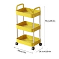 thumbnail image 3 of 3-Tier Rolling Storage Cart With Wheels- Plastic Multi-Room Organizer For Kitchen- Living Room-Office -Bathroom, 3 of 5