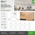 thumbnail image 1 of Commercial Electric Value Series 6-Inch LED Slim Canless Recessed Light, White Finish, Energy Efficient, Dimmable, Easy Install, (10-Pack), 1 of 9