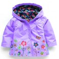 thumbnail image 1 of Huyghdfb Little Girls Hoodie Jacket  Flowers Button-Down Waterproof  Windbreaker, 1 of 5