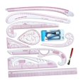 thumbnail image 1 of Dress Makers Ruler Styling Sewing French Curve Ruler Set Fashion Design Rulers Metric Rulers Set for Pattern Makers, Tailors 11 Pieces, 1 of 8