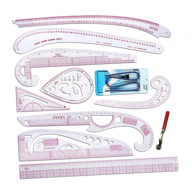 Dress Makers Ruler Styling Sewing French Curve Ruler Set Fashion Design Rulers Metric Rulers Set for Pattern Makers, Tailors 11 Pieces