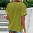 thumbnail image 5 of Dealovy Womesn Tops Summer Casual V Neck Buttons T-Shirts Short Sleeve Solid Color Loose Fitted Tees, 5 of 5