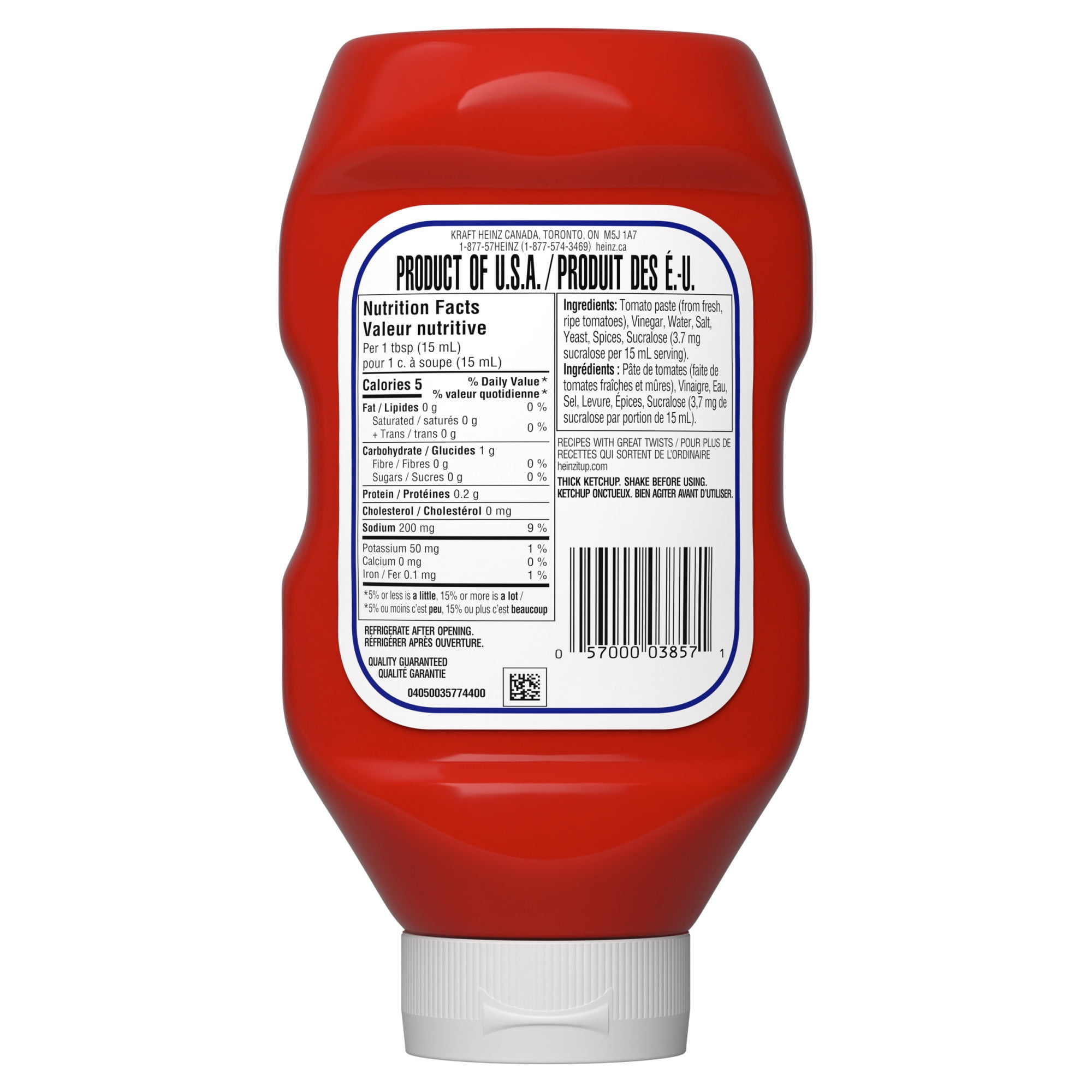 Bouteille De Ketchup Aux Tomates Sans Sucre Ajouté