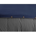 thumbnail image 3 of Swift Home Reversible Ultra Soft Solid Duvet Cover Set with Decorative Button Closure, Queen, Navy, 3 of 6