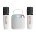 thumbnail image 2 of Portable Bluetooth Speaker with Wireless Microphone, Handheld Mics Speaker Machine, Portable Speaker System for Playroom Family Outing Y2 White Dual Mic, 2 of 8
