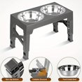 thumbnail image 4 of Elevated Dog Double Bowls, 5 Adjustable Heights Raised Dog Bowl Stand With 2 Removable, 4 of 5