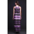 thumbnail image 2 of Bimba Tie-Dye Ladies Crew Neck Waist String Print Maxi Dress with Side Slits Summer Wear-Medium, 2 of 6