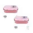 thumbnail image 1 of Oleegame 2PC Produce Storage School Children Stainless Lunch Box Of Food Containers Storage For Children Insulated Lunch Bag Reusable Lunch Box For Work School Picnic Beach Red, 1 of 9