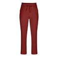 thumbnail image 4 of RXIRUCGD Men's Fashion Drawstring Elastic Waist Solid Color Casual Length Pants, Wine, Size: XL, 4 of 6