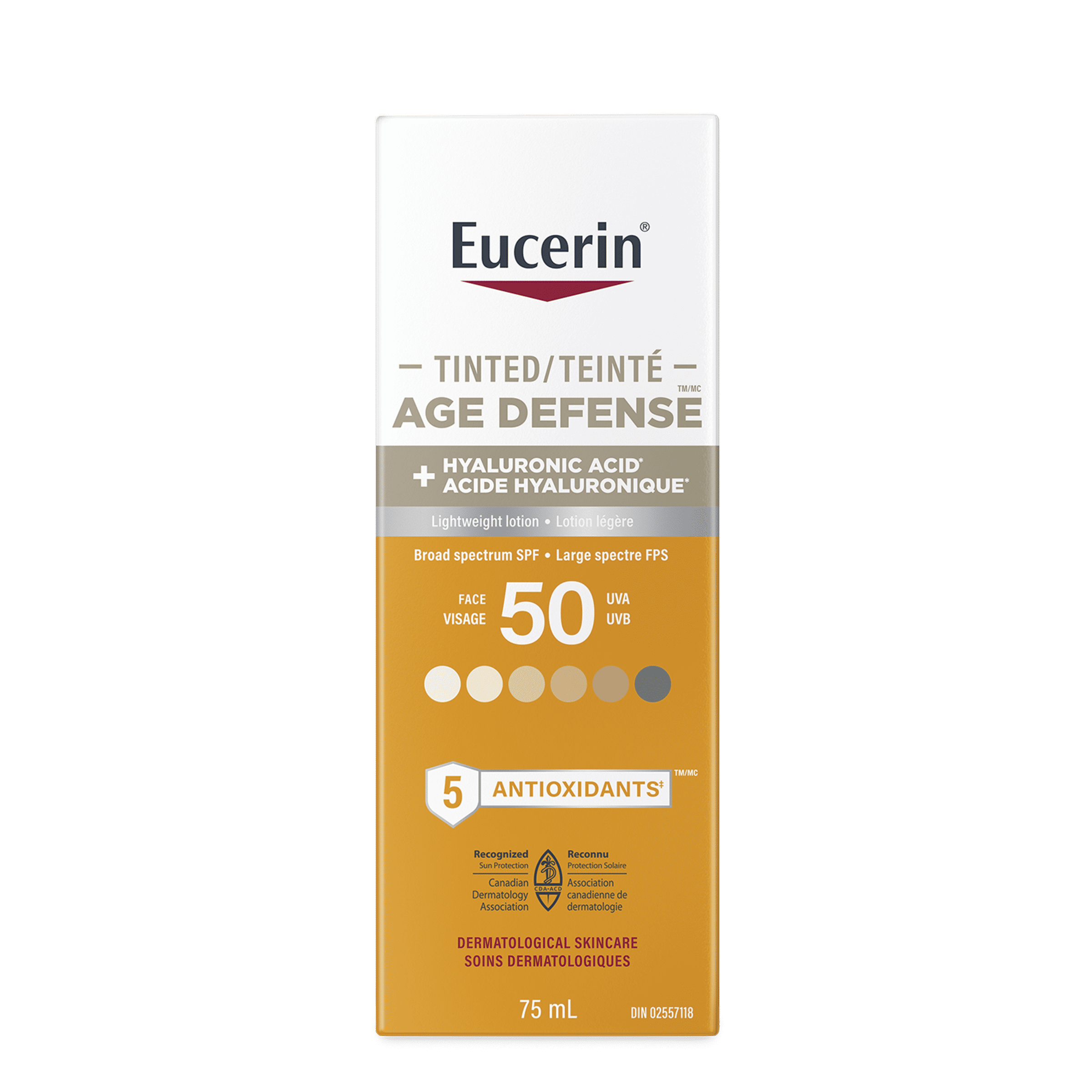 Eucerin Sun Age Defense teintée Crème solaire pour le visage SPF 50, 75 ml