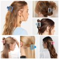 thumbnail image 3 of Ruiboury 6pcs Plastic Strong Hold Matte Hair Clamps Fashionable Style Wide Application Durable Convenient pink blue 1Set, 3 of 6