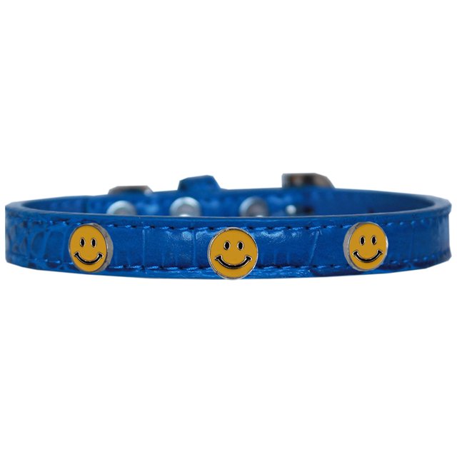 Happy Face Widget Croc Chien Collier Bleu Taille 12