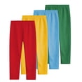 thumbnail image 2 of YUNAFFT Girls Stretchy Soft Leggings 3-12Y 4-Pack Lycra Spandex Pure Color Breathable Base Layer Pants, 2 of 9