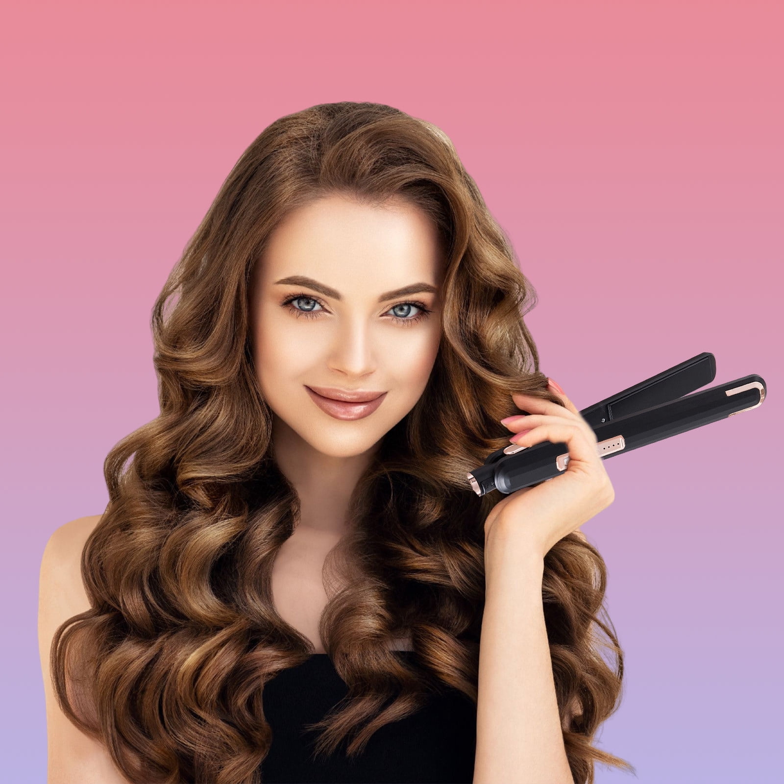 EGNMCR 360 Degree Airflow Styler 2 In 1 Curling Iron Straightener Particular Profession Curling Iron With Coolings Vent Lockable Hair Style Straightening Irons