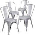 thumbnail image 1 of Commercial Grade 4 Pack Silver Metal Indoor-Outdoor Stackable Chair, 1 of 9