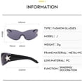 thumbnail image 3 of Fashion Men Women Star Wrap Around Sunglasses Cycling Rimless Futuristic Sunglasses, 3 of 4