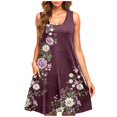 thumbnail image 2 of Ovzne Robes Grande Taille pour Femmes Rondes Robe d'Été Robe Décontractée Dégradée Sans Manches Col Rond Robe Imprimée Robe de Vacances Imprimée Liquidation, 2 of 5