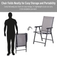 thumbnail image 4 of Outsunny 2-Piece Folding Dining Chair Set for Relaxing on Patio, Grey, 4 of 10