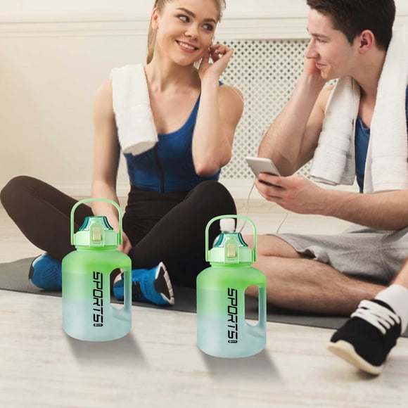 Large Capacity Sports Water Bottle - 1 Gallon Fitness Water Jug with Handle, Plastic, for Men & Women Gym Workout Hydration