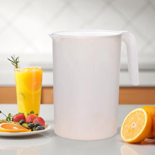 Plastic Pitcher, 2L Iced Water Jug with Lid and Handle,Shatterproof Heat Resistance Infusion Pitcher for Cold Water,Flavor-Infused Beverage & Iced Tea