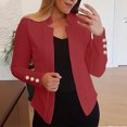 thumbnail image 2 of AherBiu Plus Size Cropped Blazers for Women Business Casual Open Front Cardigans Fall Lightweight Trendy Jacket, 2 of 5