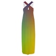 thumbnail image 5 of SMihono Robe Maxi Bohème d'Été pour Femmes Grande Taille Robe d'Été pour Femmes Design Décontracté Robe Dégradée Sans Manches Col Suspendu Col en V Longue Robe Robe de Plage Évasée, 5 of 5