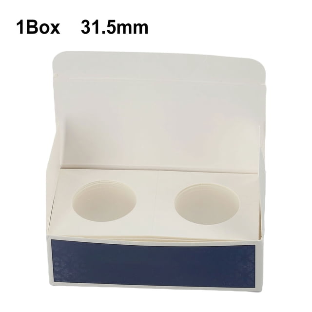 LEFU Coin Collection Storage Box Set - 12 Sizes Cardboard Holders Optional for Stamps & Coins, White Square Protective Cases, 50 Sheets per Box, Ideal for Collectors