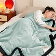 thumbnail image 3 of Matoen12 Solid Color Flannel Blankets for All Season, Polyester Soft Throw Blanket Lightweight Air Conditioning Quilt for Nap Sleep, Modern Style Home Decor Ideal for Gift, 40"x55", 1PC, Light Green, 3 of 8