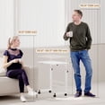 thumbnail image 4 of HOMCOM Mobile Standing Desk with Adjustable Height, Stand Up Desk, White, 4 of 10
