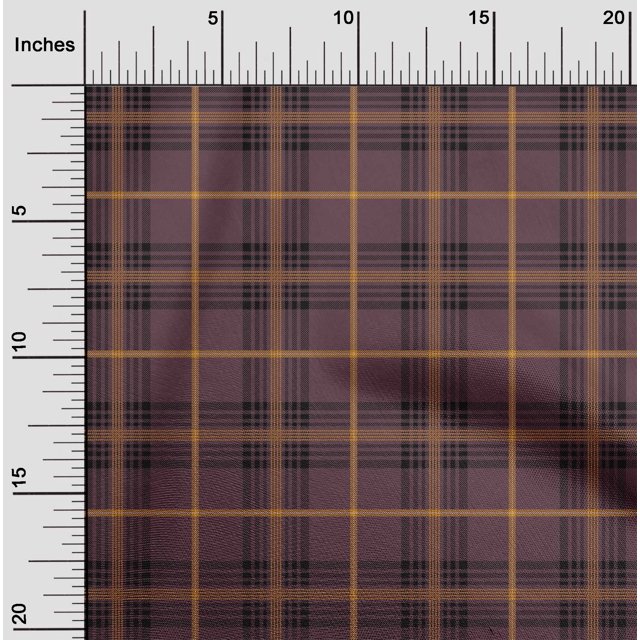 oneOone Georgette Viscose Fabric Tartan Check Printed Craft Fabric BTY 42 Inch Wide