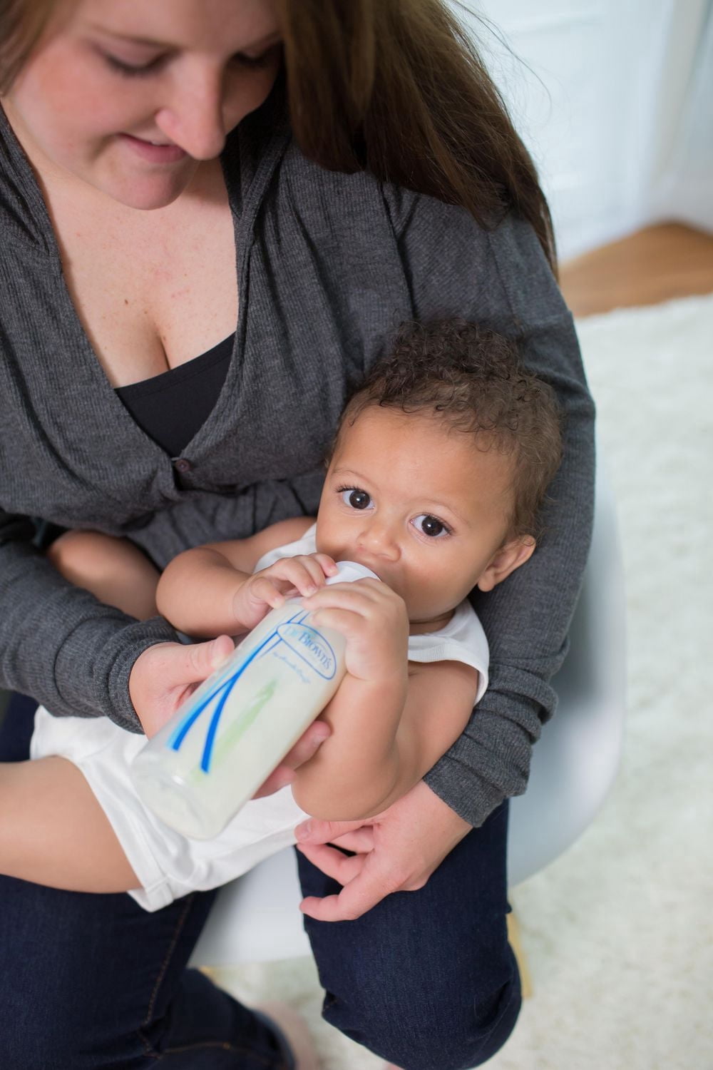 Dr. Brown's Natural Flow Anti-Colic Options+ Narrow Glass Baby Bottles with Level 1 Slow Flow Nipple, 0m+, 2 x 8oz Glass Bottles