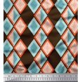 thumbnail image 1 of Soimoi Brown Velvet Fabric Stripe & Diamond Geometric Decor Fabric Printed Yard 58 Inch Wide, 1 of 3