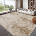 thumbnail image 1 of HOMERRY Fluffy Area Rug 8' x 10' Plush Fluffy Rugs Shaggy Carpet Rugs for Bedroom Living Room, Tie-dye Light Khaki, 1 of 2