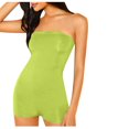 thumbnail image 1 of Women‘s Summer Solid Color Sexy Sports Inside Matching One Line Shoulder Jumpsuit Shorts, 1 of 4