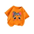 thumbnail image 3 of PMVFHDE Hauts d'Été pour Fille Hauts d'Été pour Filles T-Shirts pour Fille T-Shirts Graphiques Ensembles de Shorts et Hauts pour Filles T-Shirt Graphique à Col Rond à Manches Courtes pour Fille T-Shirt d'Été Orange, 7-8 Ans, 3 of 5