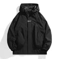 thumbnail image 1 of RXIRUCGD Men's Stitching Drawstring Hooded Slim Fashion Jacket Coat Outwear, Black, Size: S, 1 of 9