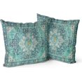 thumbnail image 1 of Green Boho Throw Pillow Covers Set of 2 Monaco Rug Carpet Double Sided Pattern Cotton Soft Pillow Case Cushion Cover Pillowcase for Garden Couch Sofa Bed Decorative 16x16 inch, 1 of 5