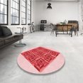 thumbnail image 4 of Ahgly Company Tapis Rond Lavable en Machine Intérieur Transitionnel Rose Profond, 5 Pieds Rond, 4 of 7