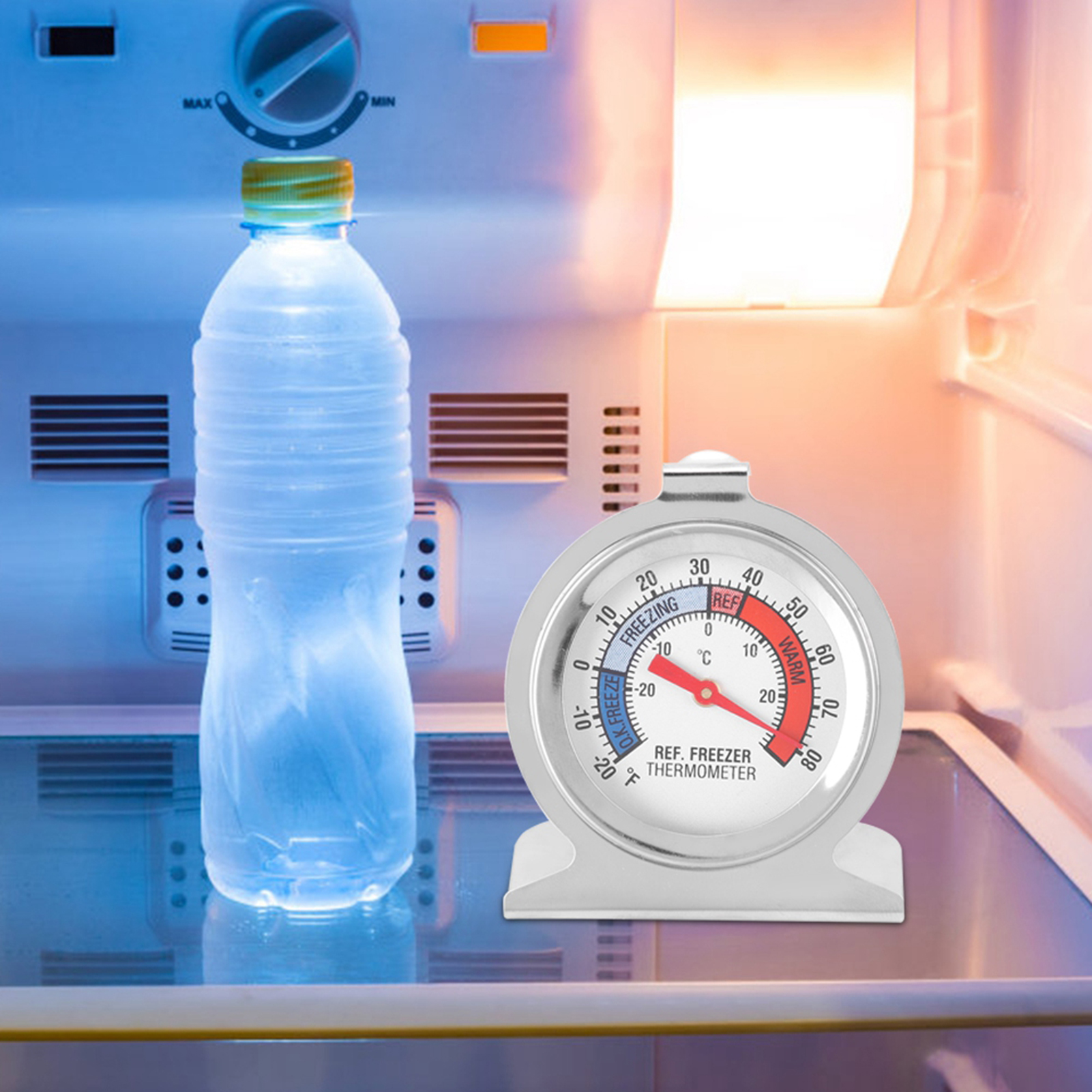 Freezer , No Battery 2.4x1.4in Kitchen  Large  for Refrigerating Chamberetc for Refrigerator Freezer, Icebox
