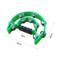thumbnail image 2 of Double Row Handheld Tambourine Metal Jingles Hand Held Musical Percussion Drum Half Moon Hand Bell, 2 of 7