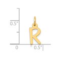 thumbnail image 3 of Diamond2Deal 14K Pendentif Initiale Lettre R en Or Jaune Petit Bloc Incliné pour Femmes, 3 of 5