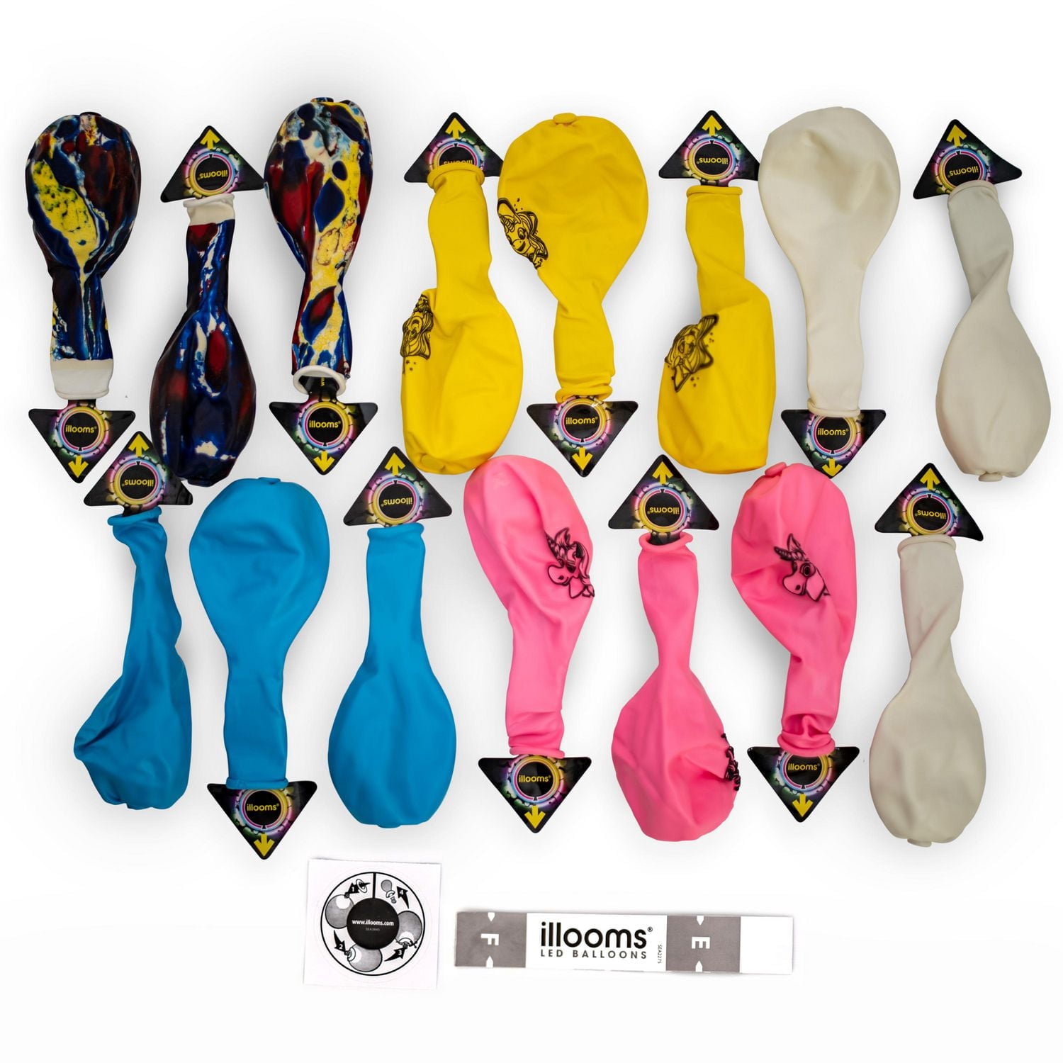 illooms Unicorn LED light up balloons 15PK