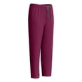 thumbnail image 4 of GreatBaby Ladies' Solid Color Pocket Stretch Nurse Work Clothes Spring Summer Lightweight Breathable Loose Hand Washing Clothes Set(Wine,M), 4 of 8